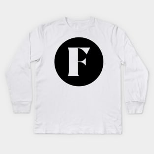 F (Letter Initial Monogram) Kids Long Sleeve T-Shirt